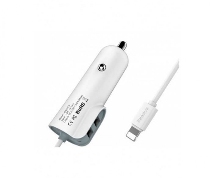 АЗУ Baseus Energy Station with Line Multi (2USB+Lighting) White